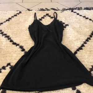 Black mini flare dress